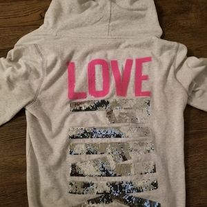 Pink Hoody Large gruel with bling